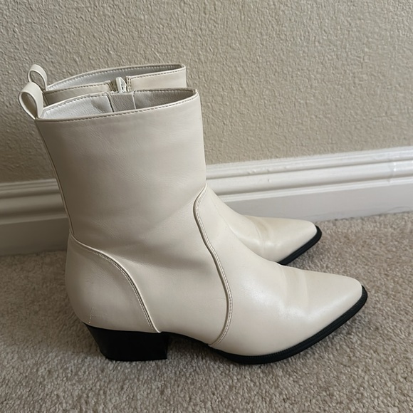 Glamorous Ankle western boots off white wide fit size US6/EU 37 - Picture 4 of 10